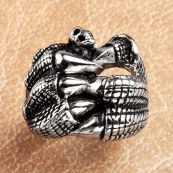 Skull Gothic Claw Stainless Ring 9US