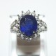 Cincin Silver Blue Sapphire Ring 6US