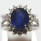 Cincin Silver Blue Sapphire Ring 6US