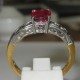 Cincin Ruby Silver 925 Ring 9US Model Ukir Etnis