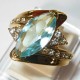 Cincin Marquise Topaz Cz Ring 6US Gold Filled