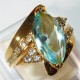 Cincin Marquise Topaz Cz Ring 6US Gold Filled