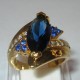 Cincin GF Model Blue Sapphire Cz Marquise Ring 6US