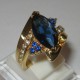 Cincin GF Model Blue Sapphire Cz Marquise Ring 6US