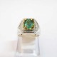 Exclusive Emerald Silver Ring 9US