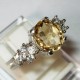 Silver Citrine Trilogy Ring 7US