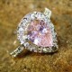 Cincin Pink Pear Shape Ring 7US Gold Filled 10k