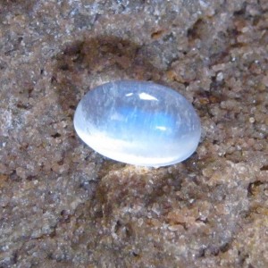 Batu Mulia Biduri Bulan Sinar Biru 3.29 carat Oval Cabochon