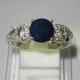 Blue Sapphire Silver Ring Size 8US