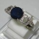 Blue Sapphire Silver Ring Size 8US