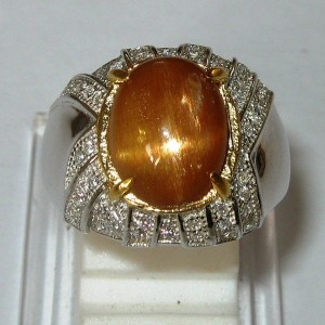 Vintage Sunstone Silver Ring 7US
