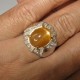 Vintage Sunstone Silver Ring 7US