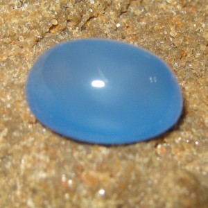 Batu Mulia Natural Blue Chalcedony 6.65 carat Oval Cab