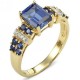 Cincin Wanita Model Blue Sapphire Bahan Gold Filled