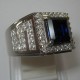 Silver 925 Safir Sintetis Ring 8.5US