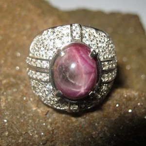 Silver Star Ruby Ring 9US