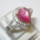Foto Samping Cincin Pear Ruby Star Silver 925 Ring 6US