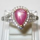 Cincin Wanita Pear Ruby Star Silver 925 Ring 6US