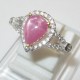 Cincin Pear Ruby Star Silver 925 Ring 6US Bagus