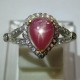 Cincin Pink Ruby Star Silver 925 Ring 6US Pear Shape