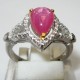 Pear Ruby Star Silver 925 Ring 6US Cincin Berkualitas