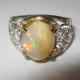 Rainbow Opal Silver Ring 7.5US
