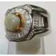 Rainbow Opal Silver Ring 9US