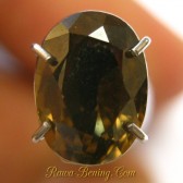 Sale Batu Mulia Berkualitas Oval Yellowish Brown Zircon 2.06 carat