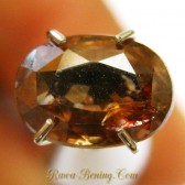  Cek keaslian Batu Permata NaturalOrangy Brown Oval Zircon 2.05 carat