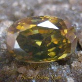 Batu Permata Asli Oval Zircon Yellowish Brown 1.79 carat