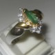 Maruquise Emerald Silver Ring 6.5US