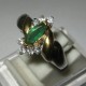 Maruquise Emerald Silver Ring 6.5US
