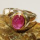 Simple Vintage Ruby Silver Ring 6.5 US