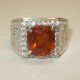 Cincin Pria Silver Ring 9.5US Plus Garnet Orange 4.00 carat