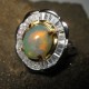 Model Cincin Flower untuk Wanita, Rainbow Opal Ring 6.5 US