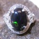 Black Woman Opal Silver Ring 7US