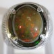 Cincin Pria Batu Mulia Black Opal Asli, Silver 925 Ring 7 US indahnya..