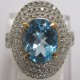 Cincin Swiss Blue Topaz Ring M (UK) untuk Wanita