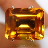 Rectangular Citrine Orangy Yellow 3.79 carat Permata Kualitas Bagus