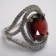 Cincin Wanita Exclusive : Red Pyrope Garnet Silver Ring 7 US