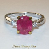 Cincin Pink Sapphire CZ Ring 7US Yellow Gold Filled 10K