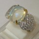 Cincin Silver Wanita Ring 5US Opal Pelangi Afrika 1.80 carat
