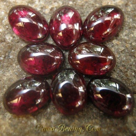 Set Batu Mulia Natural 8 Pcs Rhodolite Garnet 7.50 carat