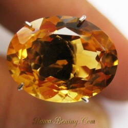 Batu Permata Natural Citrine Orangy Yellow VSI 4.55 carat