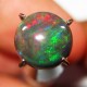 Natural Black Opal Round Cab Neon Green 1.25 carat