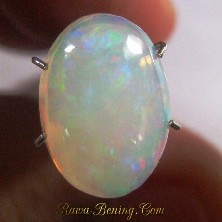 Batu Mulia Natural Opal White Rainbow 2.65 carat
