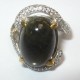 Cincin Silver Black Star Sapphire Ring 5 US 1.00 carat