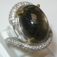 Cincin Wanita Berkualitas Silver Black Star Sapphire Ring 5 US 1.00 carat