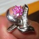 Cincin Silver Pink Ruby Ring 5.5