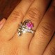 Cincin Silver Pink Ruby Ring 5.5